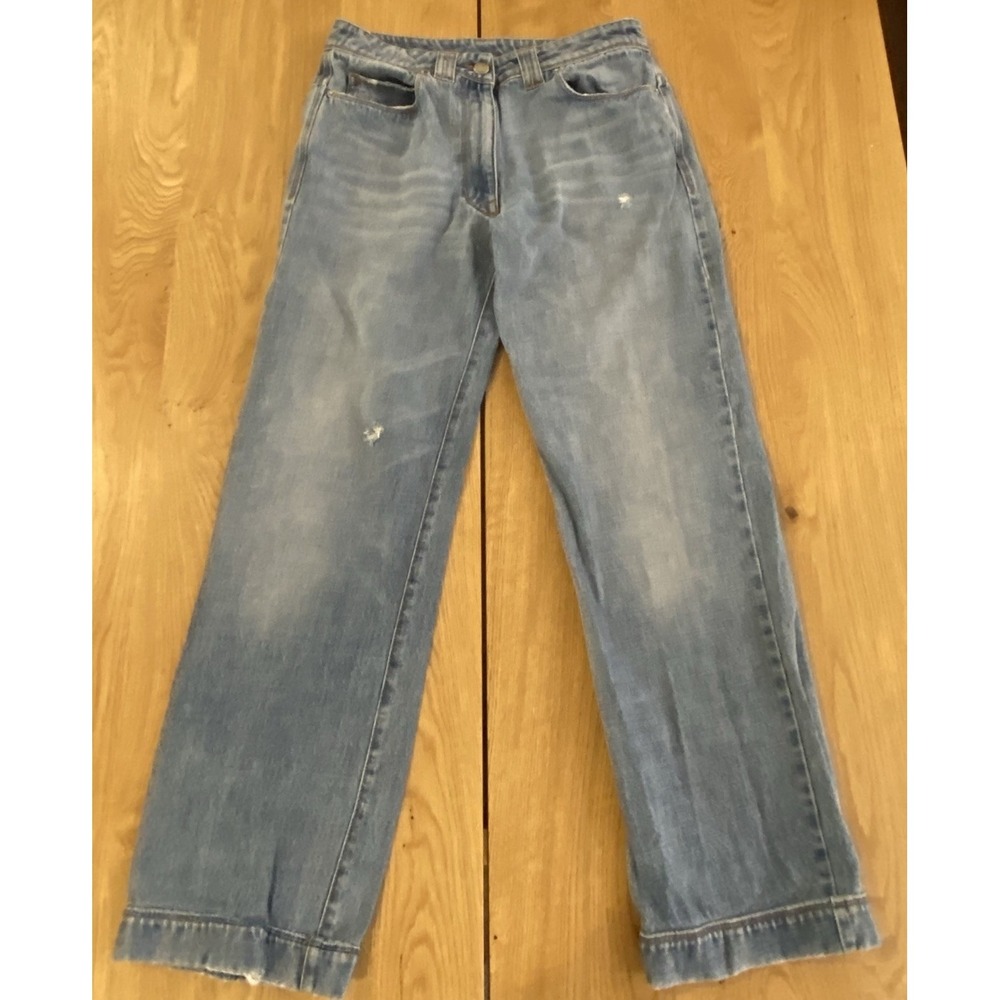 M. Grifoni Wide Leg Jeans Women's Italian Design Y2K JEM Light Wash Denim Sz 30